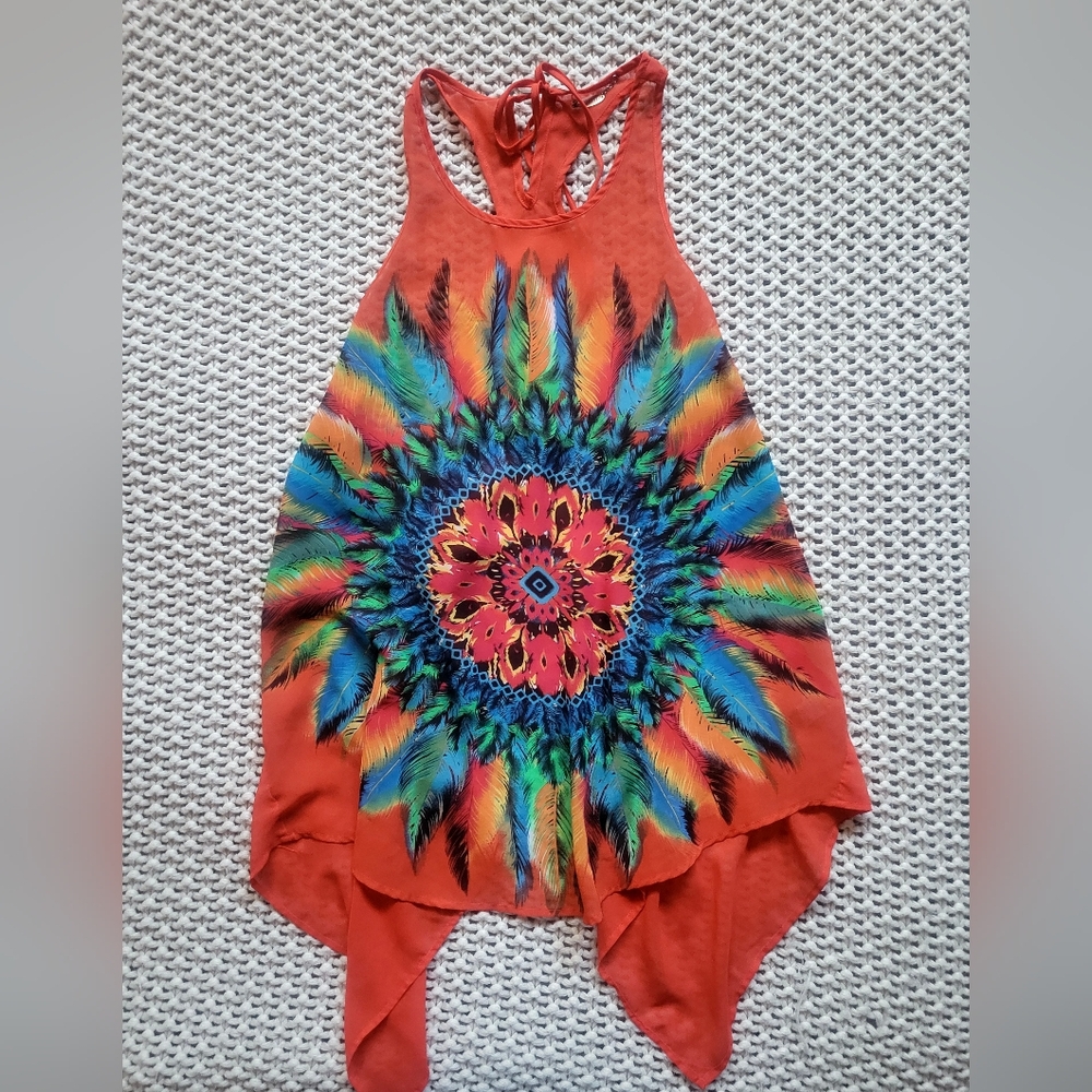 Ali & Kris Orange/Red Tank with Chain Nameplate